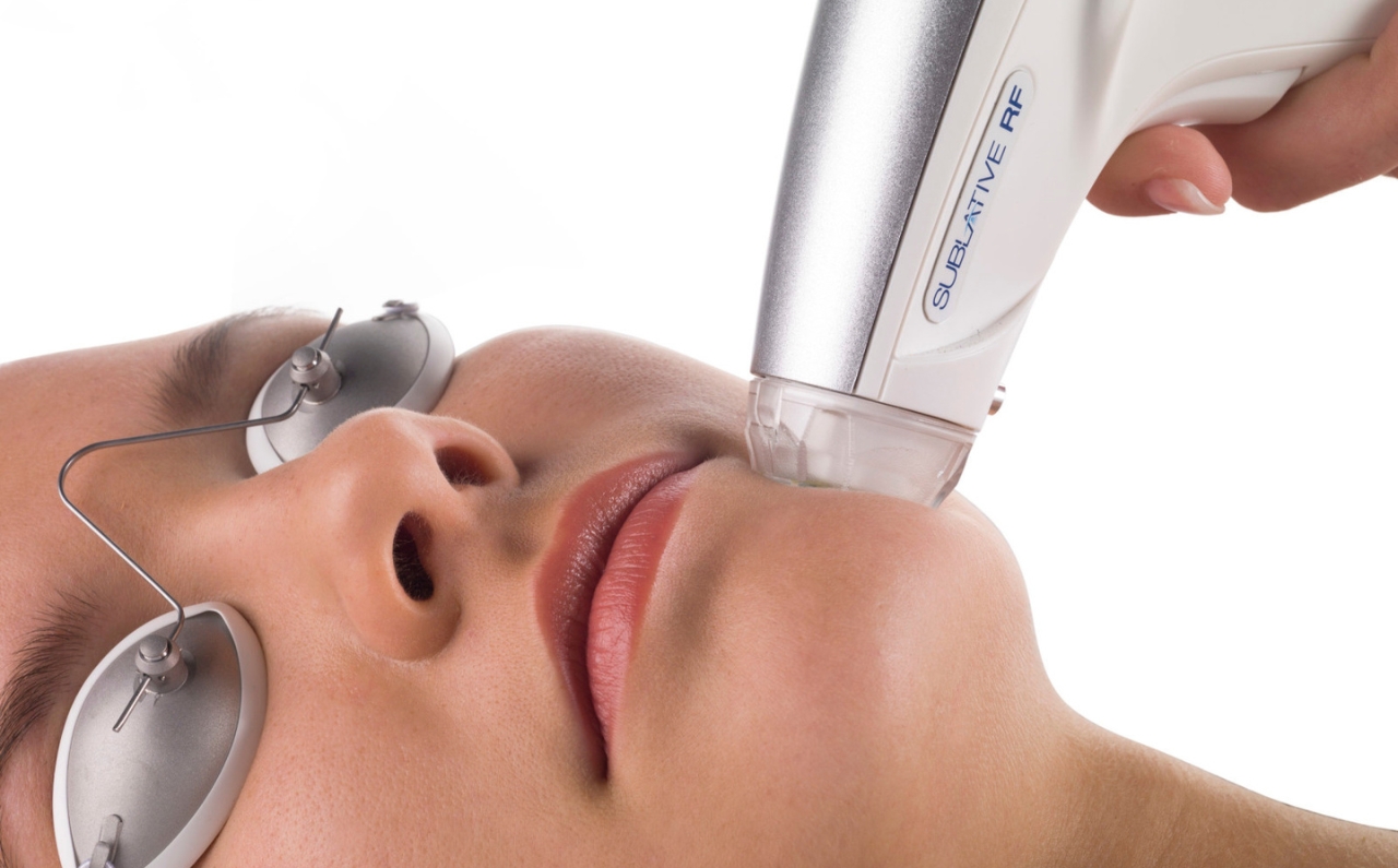 A woman undergoing the Sublative eMatrix treatment for skin rejuvenation.